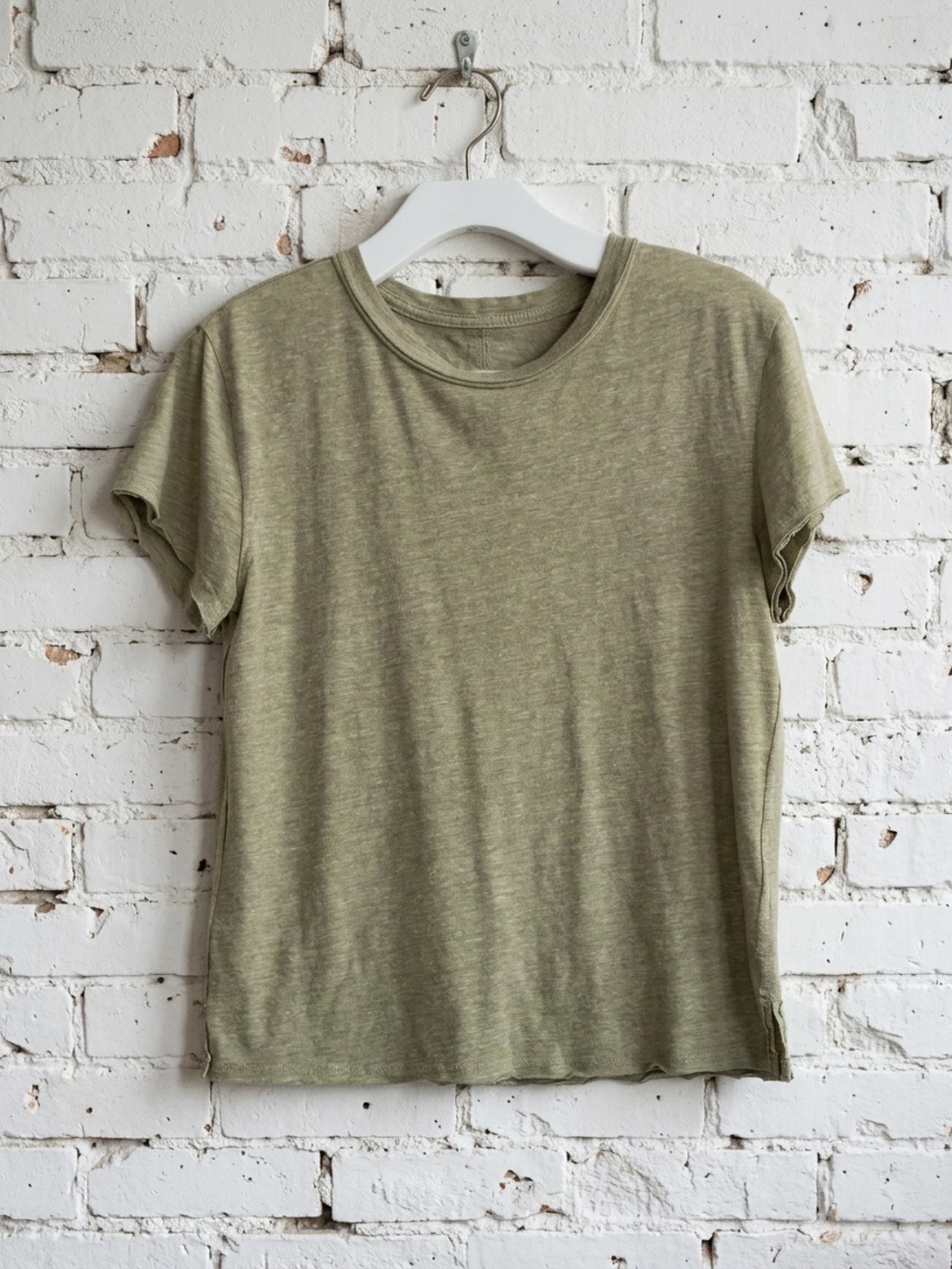 We The Free Olive Green Crewneck Short Sleeve Tee